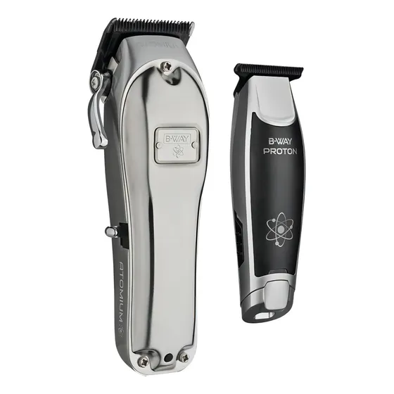 B-way Atom Combo Maquina Cortadora De Pelo + Trimmer color Plateado