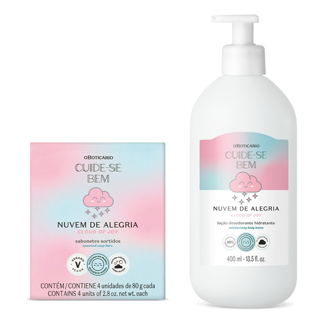 Cuide-se Bem Nuvem De Alegria: Loção Corporal 400ml + Sabone Cuide-se Bem Nuvem De Alegria: Loção Corporal 400ml + Sabone