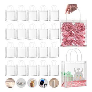 20 Bolsa Regalo Con Asa Transparentes Boda Bautizo Recuerdos 20 Bolsa Regalo Con Asa Transparentes Boda Bautizo Recuerdos