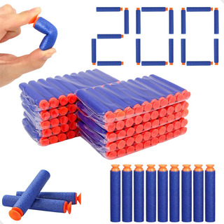 Kit 200 Dardo Balas Arma Nerf Ventosa Refil Munição Lançador Kit 200 Dardo Balas Arma Nerf Ventosa Refil Munição Lançador