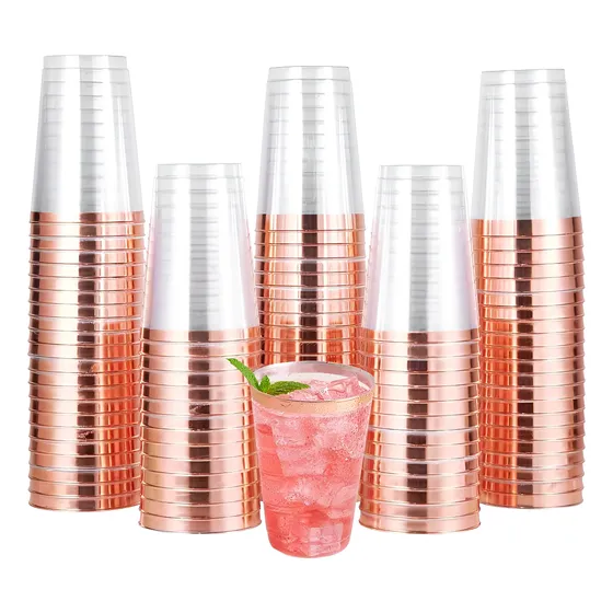 Vasos De 12 Oz Desechables Elegantes Para Fiesta 100 Piezas