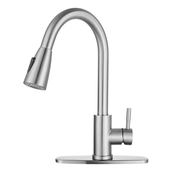 Mezcladora Para Fregadero Flexible Llave Cocina Puede Sacar Para Fregadero Llave Mezcladora 360° Acabado Cepillado Color Plateado