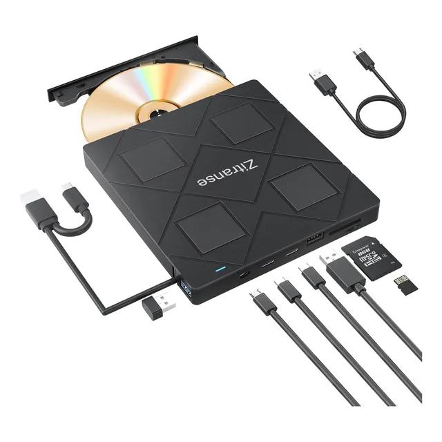 Quemador Lector Hub Adaptador Dvd Cd Puerto Usb C Externa
