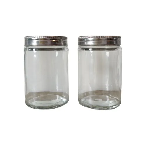 Frascos De Vidrio Y Tapa De Acero, Set De 2 Unidades