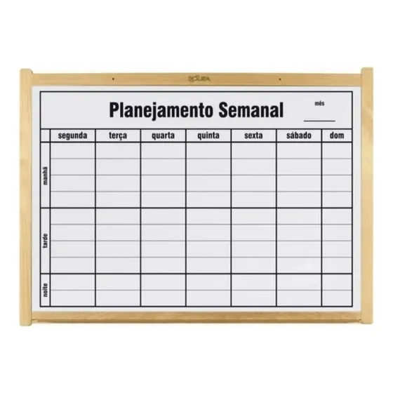 Quadro Branco Std Semanal 60x40 Moldura Madeira Pinus - 1126
