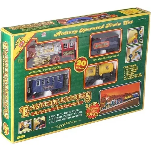Pista Super Tren Grande Para Niño Locomotora Humo Sonido Luz