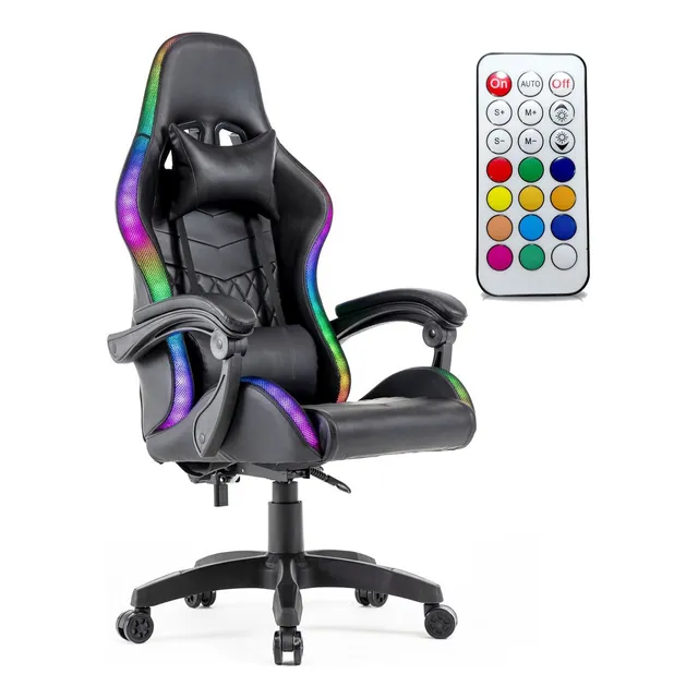 Silla Escritorio Gamer Ergonómica Reclinable Con Luces Rgb