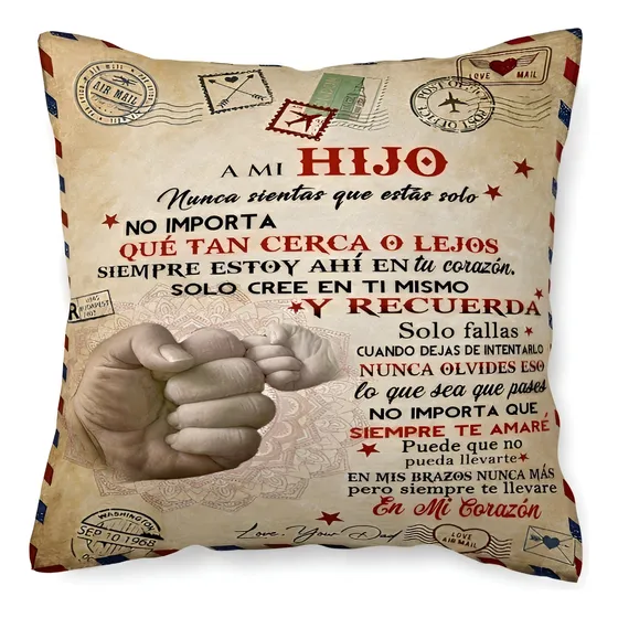 Cojín Almohada Postal Padre E Hijo En Mi Corazón