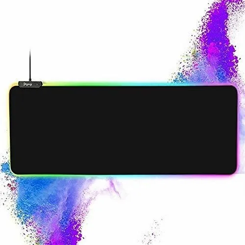 Mouse Para Juego Rgb Color Negro Extendido Extralargo 14