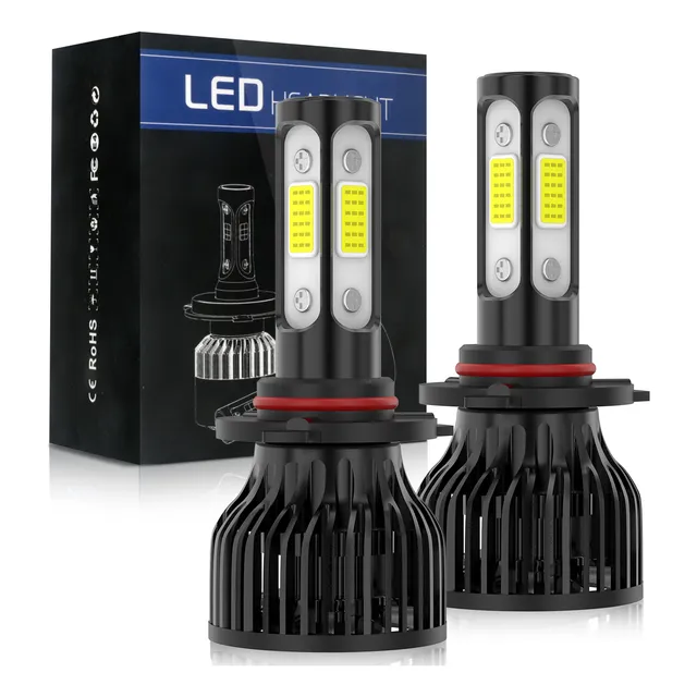 Kit Lâmpada 4 Lados Super Led H4 H7 H8 H11 9005 Hb3 9006 Hb4