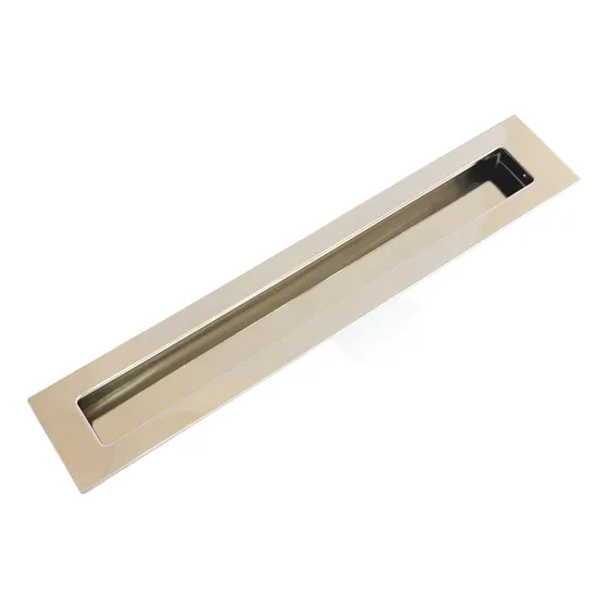 Kit 2 Puxadores Concha De Embutir Em Aço Inox 30cm Cor Polido Brilhante