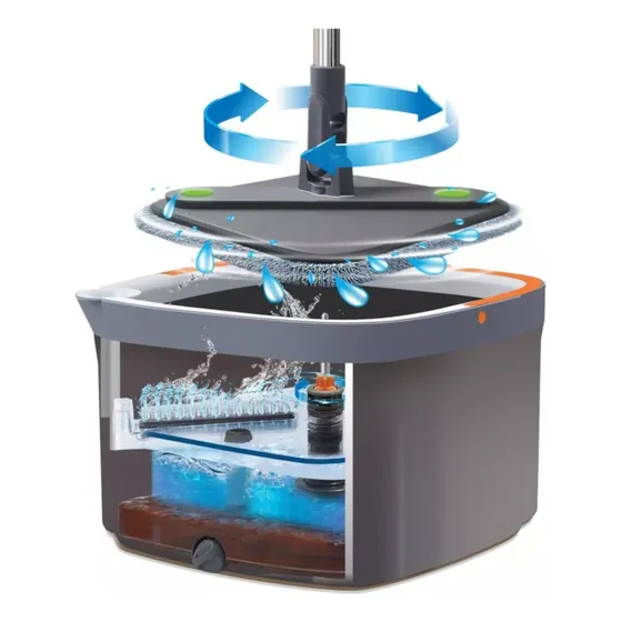 Balde Mopa Trapeador Centrifuga Lampazo Escurridor + 2 Mopas