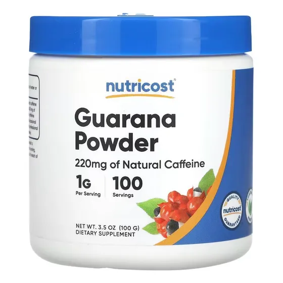 Nutricost, Guaraná En Polvo 1 G Por Servs 100 G Sabor Sin Sabor