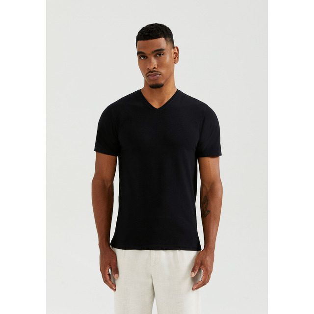 Camiseta Básica Masculina Slim Gola V Hering