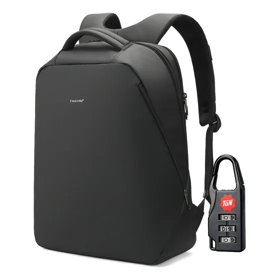 Mochila Hombre Tigernu T-b3164tpu Laptop Antirrobo Viaje Color Negro Diseño de la tela Liso