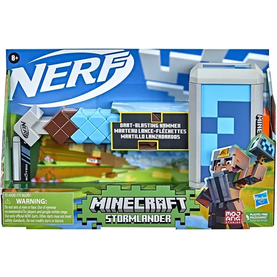 Nerf Minecraft Stormlander - Martillo Lanzadardos - Premium
