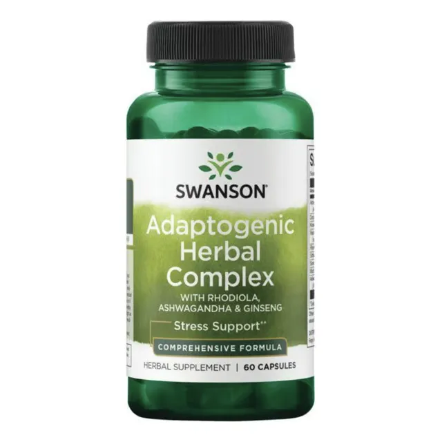 Rhodiola Ashwagandha Y Ginseng Complex TMG Trimetilglicina Frasco 60cap Sin Sabor Swanson