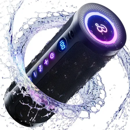 Bocina Altavoz Bluetooth Bmani Roar 3 Portátil 20w, Resistencia Ipx6,2 Modos Eq Ajustables Y Pantalla Led... Negro
