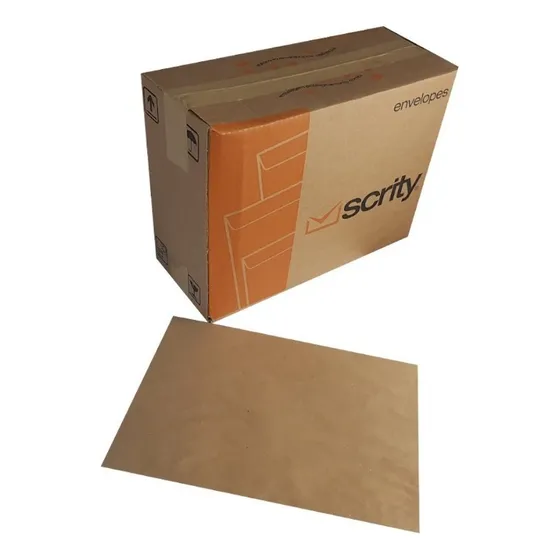 Envelope Folha A4 Ofício Saco Kraft Natural 24 X 34 Cm com 80grs/m 250 Unidades Scrity Premium