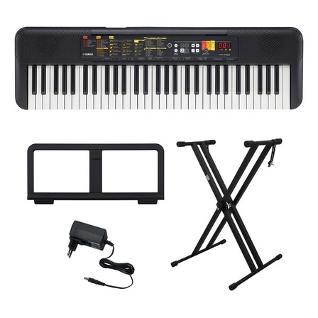 Kit Teclado 61 Teclas Psr F52 Yamaha Com Suporte Em X Cor Preto Kit Teclado 61 Teclas Psr F52 Yamaha Com Suporte Em X Cor Preto