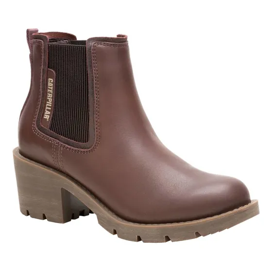 Botin Cuero Mujer Rewrite Chelsea Café Oscuro Cat