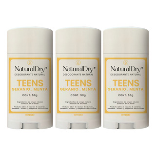 Desodorante Natural En Barra Naturaldry Teens - Geranio 3 U Fragancia Geranio Menta Desodorante Natural En Barra Naturaldry Teens - Geranio 3 U Fragancia Geranio Menta