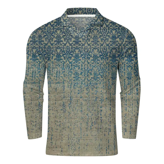 Polo Golf Para Hombre Camiseta Manga Larga Tinte Corbata
