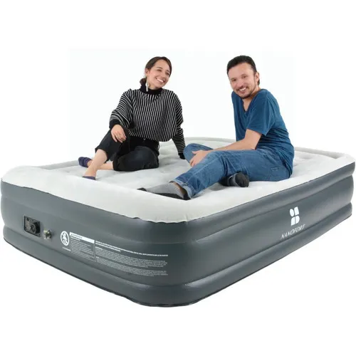 Colchón Inflable Queen Size + Bomba Aire Automática Incluida Color Azul
