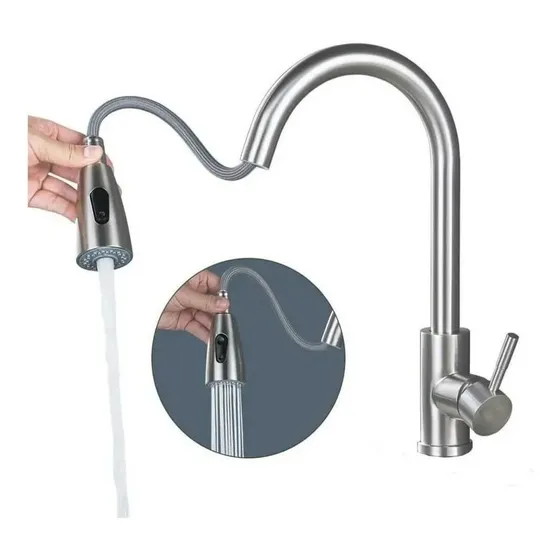 Llave Fregadero O Lavaplatos Monomando Cuello Extensible