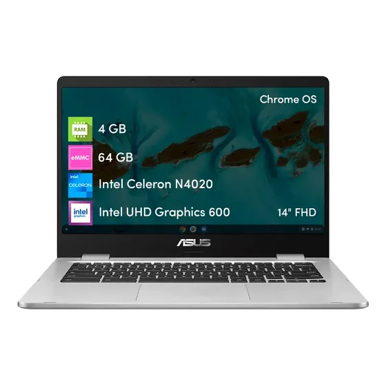 Notebook Chromebook Asus Celeron 4gb 64gb Chrome Os 14  Fhd