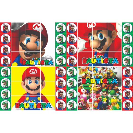 30 Tateti Personalizado Con Imán - Mario Bros Souvenir