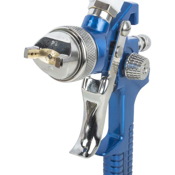 Pistola Pintar Muzi Gravedad H-827 1.4mm Copon Arriba Color Azul