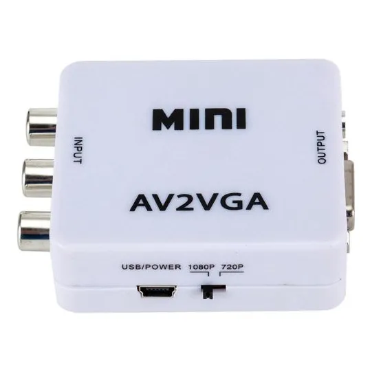 Adaptador Convertidor Av/rca A Vga Audio Video Tv 1080p 720p