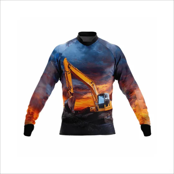 Camisa Máquinas Pesadas Operador Retro Gola Padre Uv50 Ma01