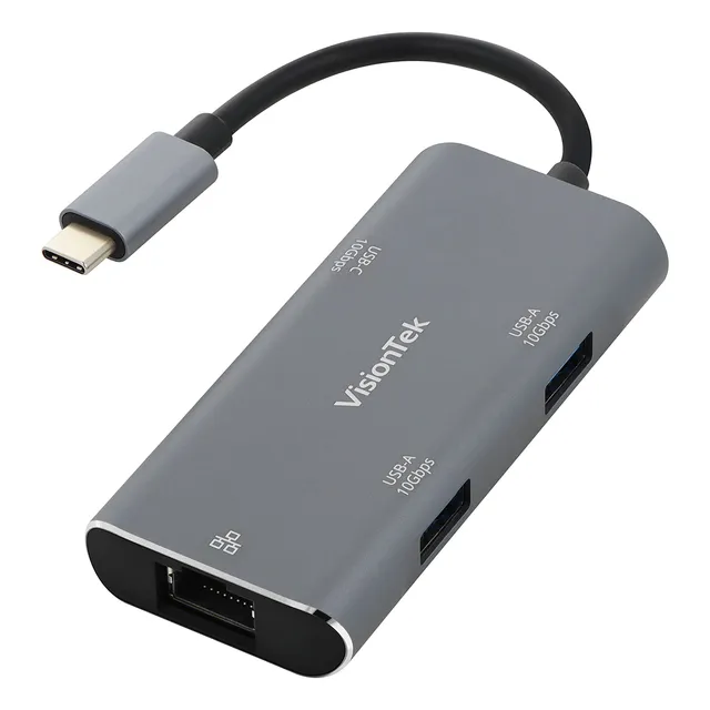 Paquete De Concentradores Usb-c De Visiontek: Ethernet Y 3 P