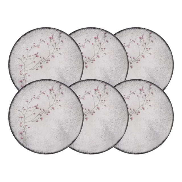 Jogo De Pratos Rasos 25 Cm Tramontina Floralis 6 Peças