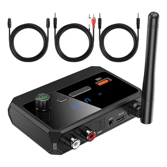 Transmisor Estéreo Adaptador Bluetooth Audio Aux 5.3 Recepto