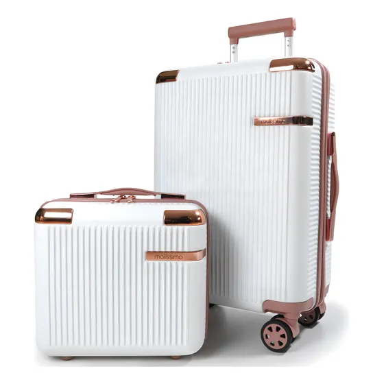 Mala Rígida De Viagam 10kg Com Frasqueira Imediato Top Cor Branco Liso