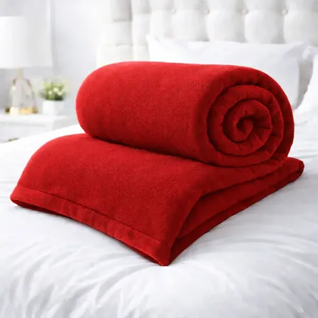 Manta Casal Cobertor Macio Inverno Toque Aveludado Vermelho Liso 650 G Vermelho