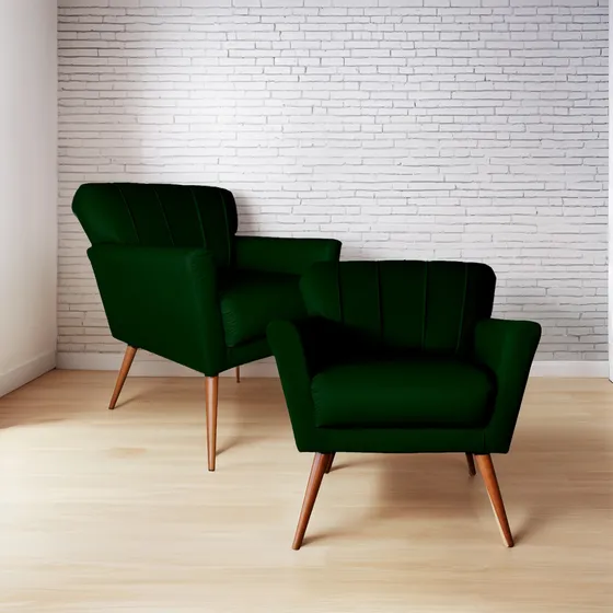 2 Poltronas Confortável Laís Para Recepção E Nail Designer