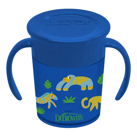 Vaso Entrenador Con Asas Dr Brown's Cheers 360° Rosa, 200ml Color Azul