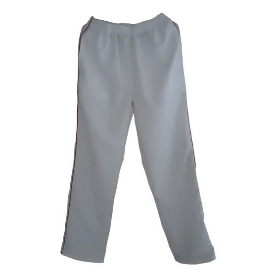 Pantalón Blanco Con Fino Vivo En Rojo Al Costado Lindo!