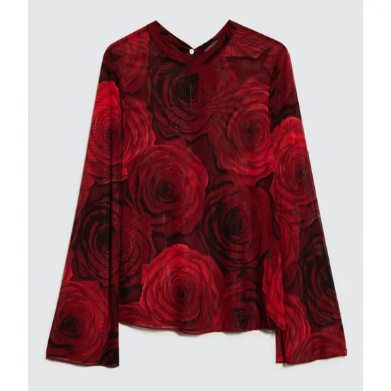 Camiseta Para Mujer M/l Marca Ostu En Color Rojo #40092264