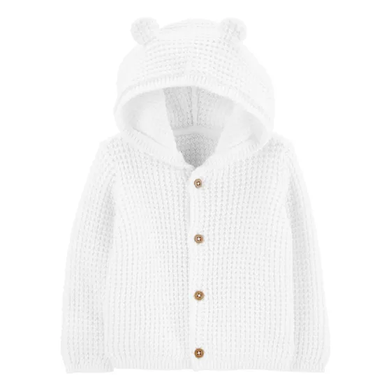 Saco De Punto Con Capucha Carters Oso Algodón Ub