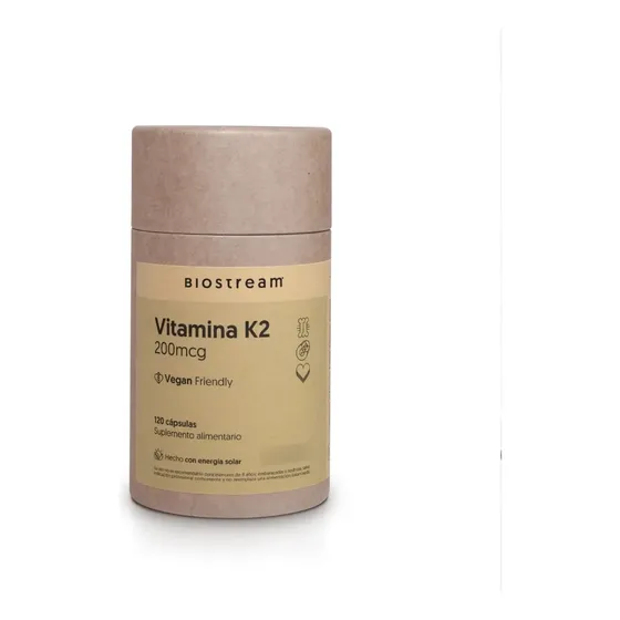 Vitamina K2 200mcg 120c Vegano Huesos&circulacion Biostream