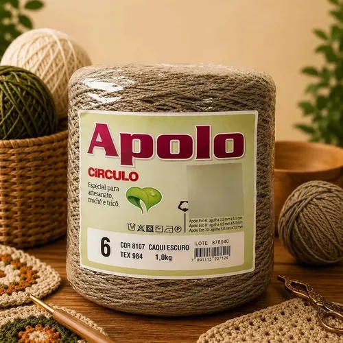Barbante Apolinho Nº 6 100g 20 Natural Cor 7725 Porcelana