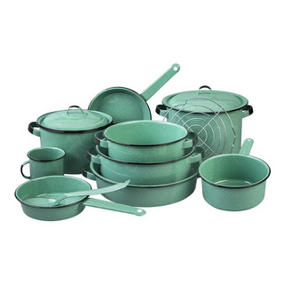 Batería De Cocina Cinsa De Peltre Clásica Verde Jade 13 Pz. Batería De Cocina Cinsa De Peltre Clásica Verde Jade 13 Pz.