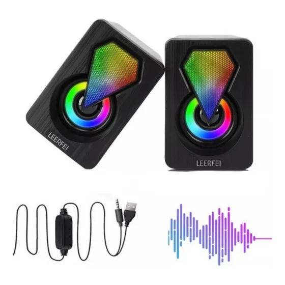 Cornetas Pc Laptop Subwoofer  Speaker Altavoces Rgb E-1046