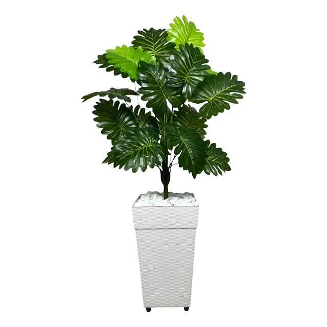  Planta Artificial Decoração Enfeite + Vaso 3d  Oferta