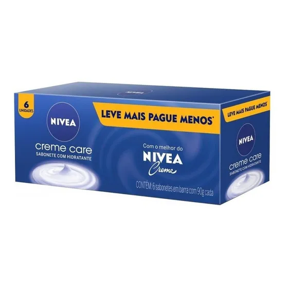 NIVEA Sabonete em Barra Creme Care Promo 6 uni 90g